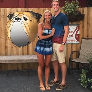 Blue Tie Dye Beachy Strapless Romper